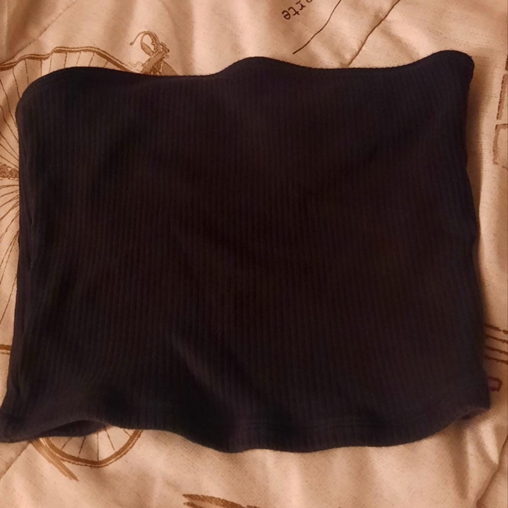 Hollister Black Ribbed Tube Top Size S